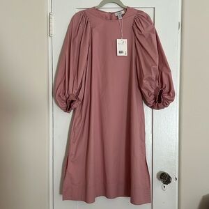 Cos pink cotton midi dress